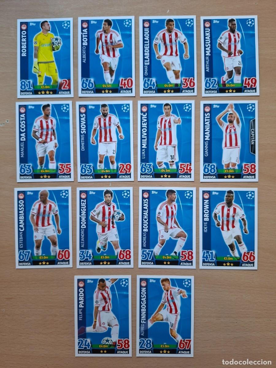 Cromos de f&uacute;tbol: LOTE 14 CROMOS OLYMPIACOS OLIMPIACOS CHAMPIONS LEAGUE MATCH ATTAX 2015 2016 15 16 CAMBIASSO SIOVAS