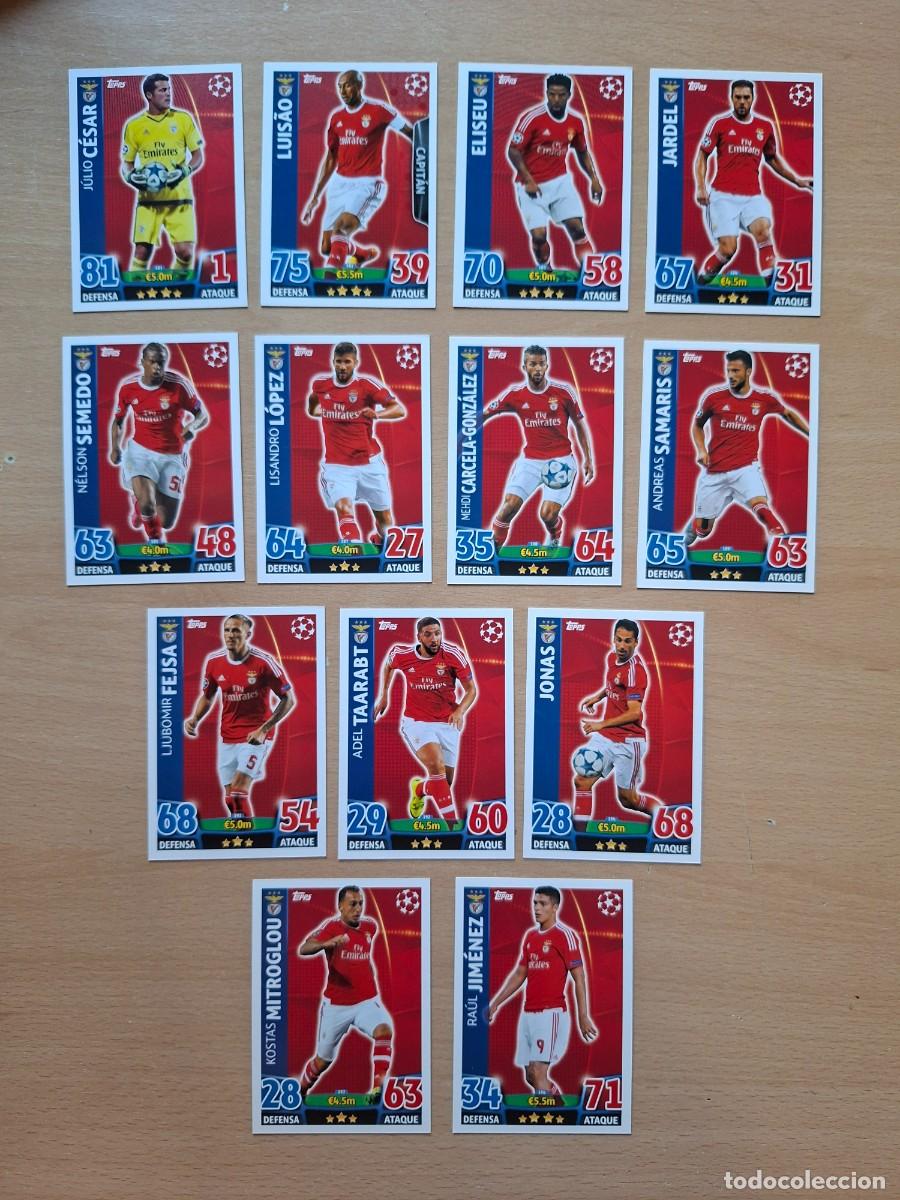 Cromos de f&uacute;tbol: LOTE 13 CROMOS BENFICA TOPPS MATCH ATTAX CHAMPIONS 2015 2016 15 16 SEMEDO ELISEU LUISAO JARDEL JONAS