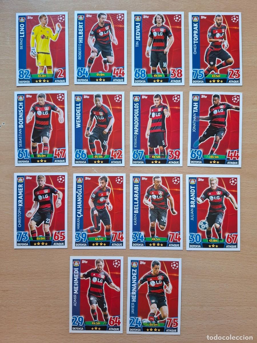 Cromos de f&uacute;tbol: LOTE 14 CROMOS BAYER BAYERN LEVERKUSEN TOPPS MATCH ATTAX CHAMPIONS 2015 2016 15 16