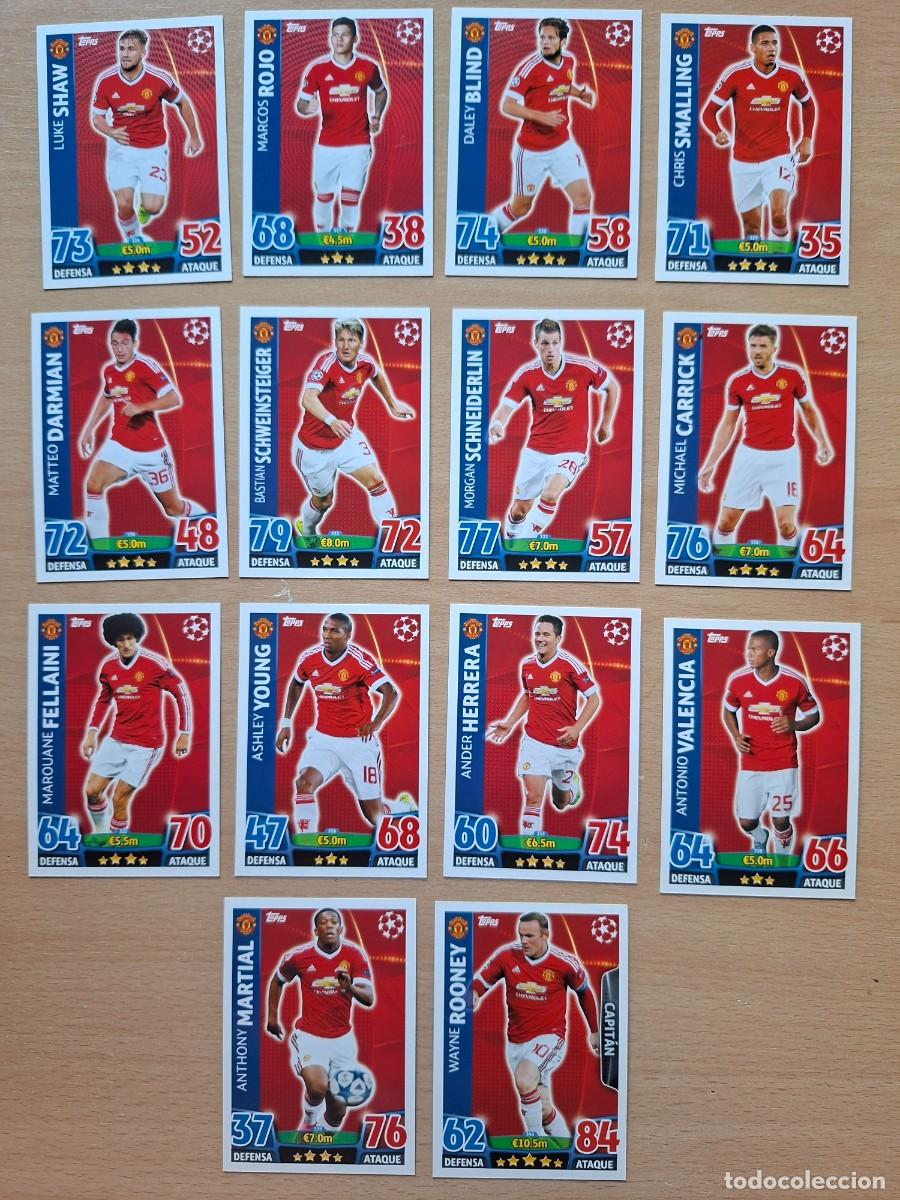 Cromos de f&uacute;tbol: LOTE 14 CROMOS MANCHESTER UNITED TOPPS MATCH ATTAX CHAMPIONS LEAGUE 2015 2016 15 16 ROONEY MARTIAL