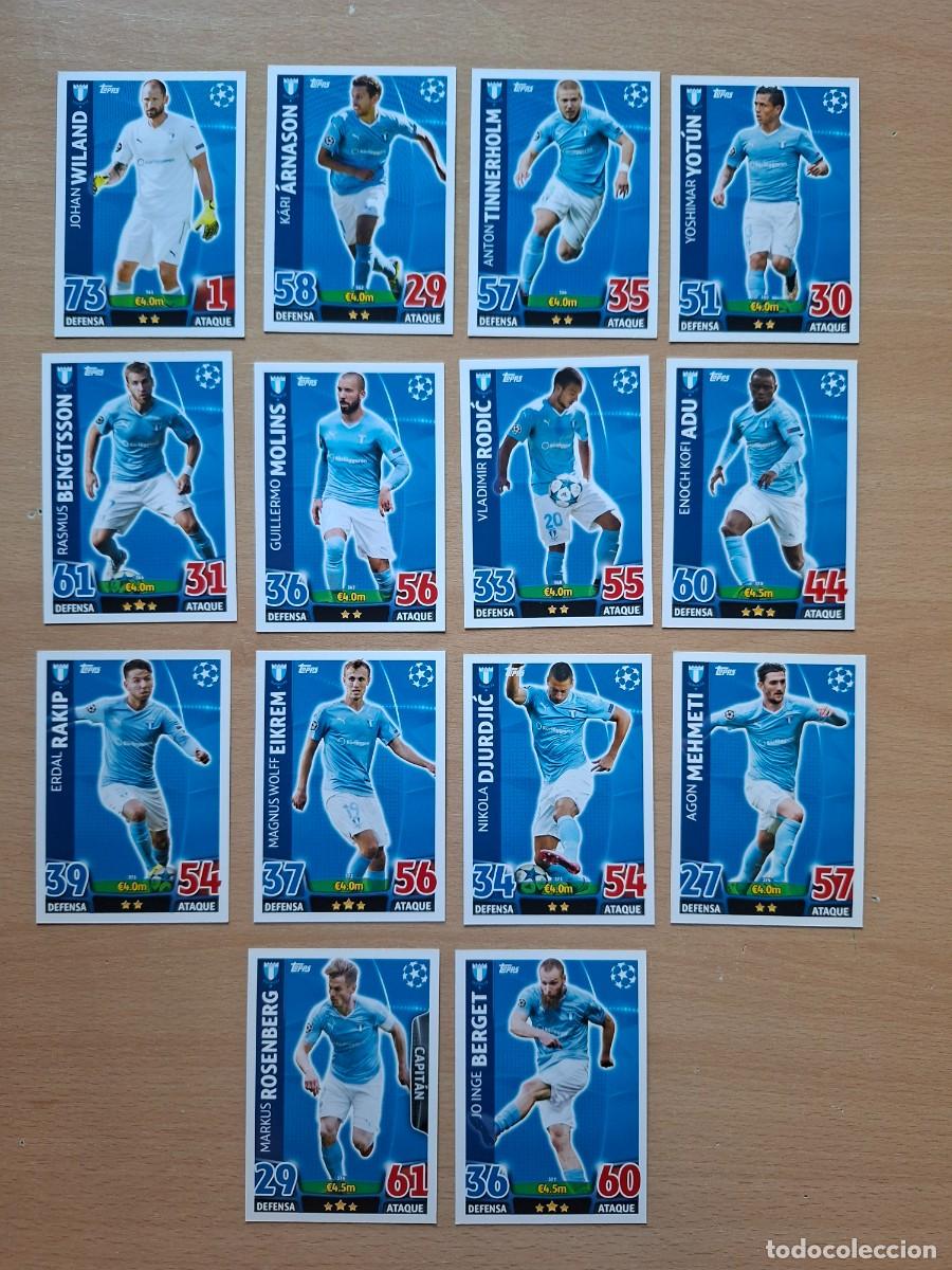 Cromos de f&uacute;tbol: LOTE 14 CROMOS MALMO FF TOPPS MATCH ATTAX CHAMPIONS LEAGUE 2015 2016 15 16 WILAND RODIC ADU BERGET