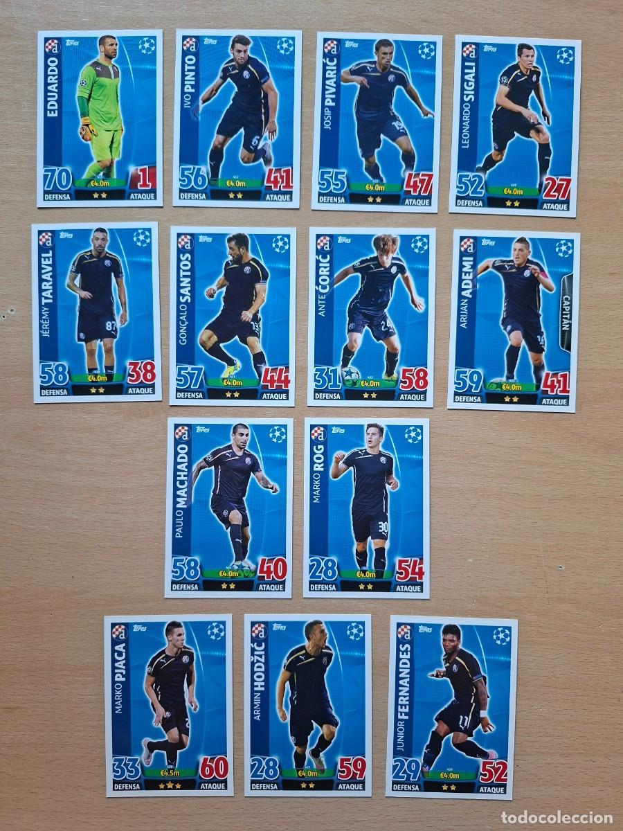 Cromos de f&uacute;tbol: LOTE 13 CROMOS DINAMO DE ZAGREB TOPPS MATCH ATTAX CHAMPIONS LEAGUE 2015 2016 15 16 PINTO SIGALI ROG
