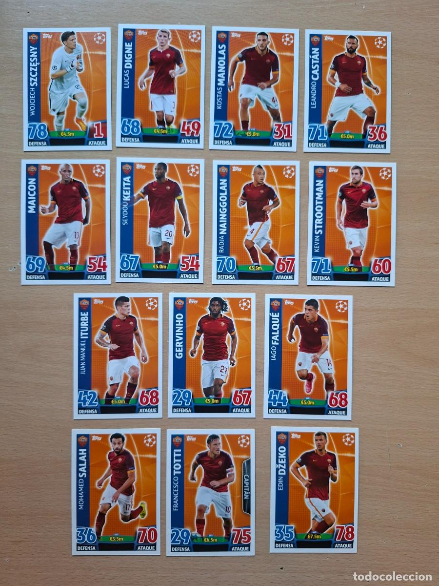 Cromos de f&uacute;tbol: LOTE 14 CROMOS ROMA TOPPS MATCH ATTAX CHAMPIONS LEAGUE 2015 2016 15 16 DZEKO TOTTI SALAH KEITA DIGNE