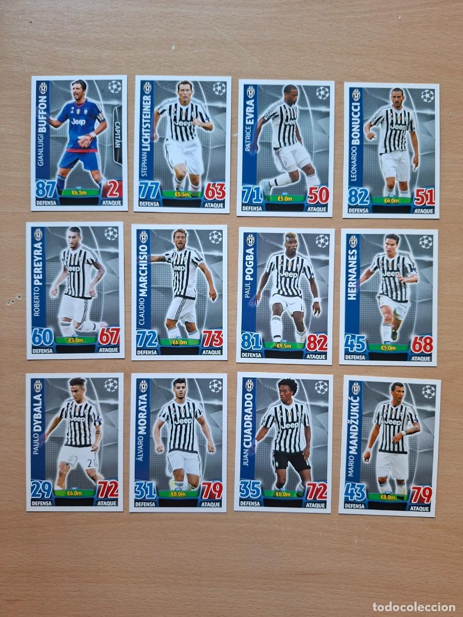 Cromos de f&uacute;tbol: LOTE 12 CROMOS JUVENTUS TOPPS MATCH ATTAX CHAMPIONS LEAGUE 2015 2016 15 16 DYBALA MORATA POGBA EVRA