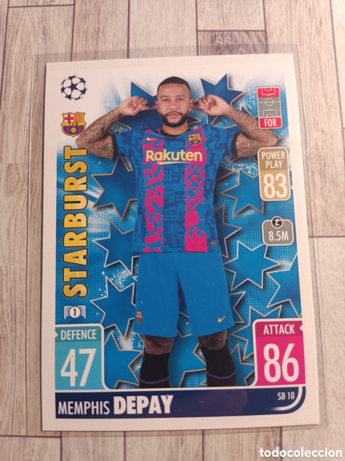 Figurine di Calcio: SB 10 MEMPHIS DEPAY BARCELONA STARBURST SB10 MATCH ATTAX EXTRA 2021 2022 TOPPS 21 22