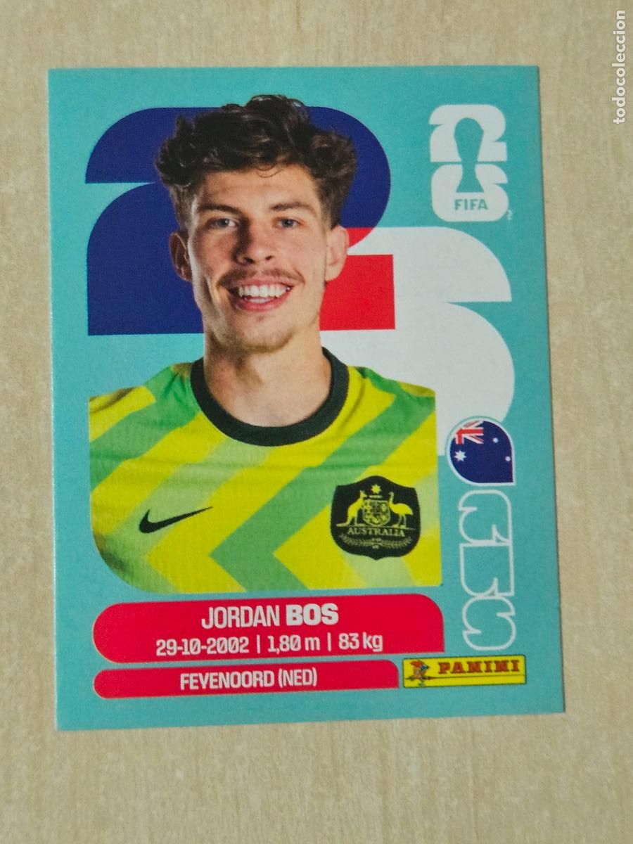 Cromos de f&uacute;tbol: CROMO AUS6 AUS 6 JORDAN BOS AUSTRALIA - MUNDIAL FIFA WORLD CUP 2026 STICKER PANINI SIN PEGAR