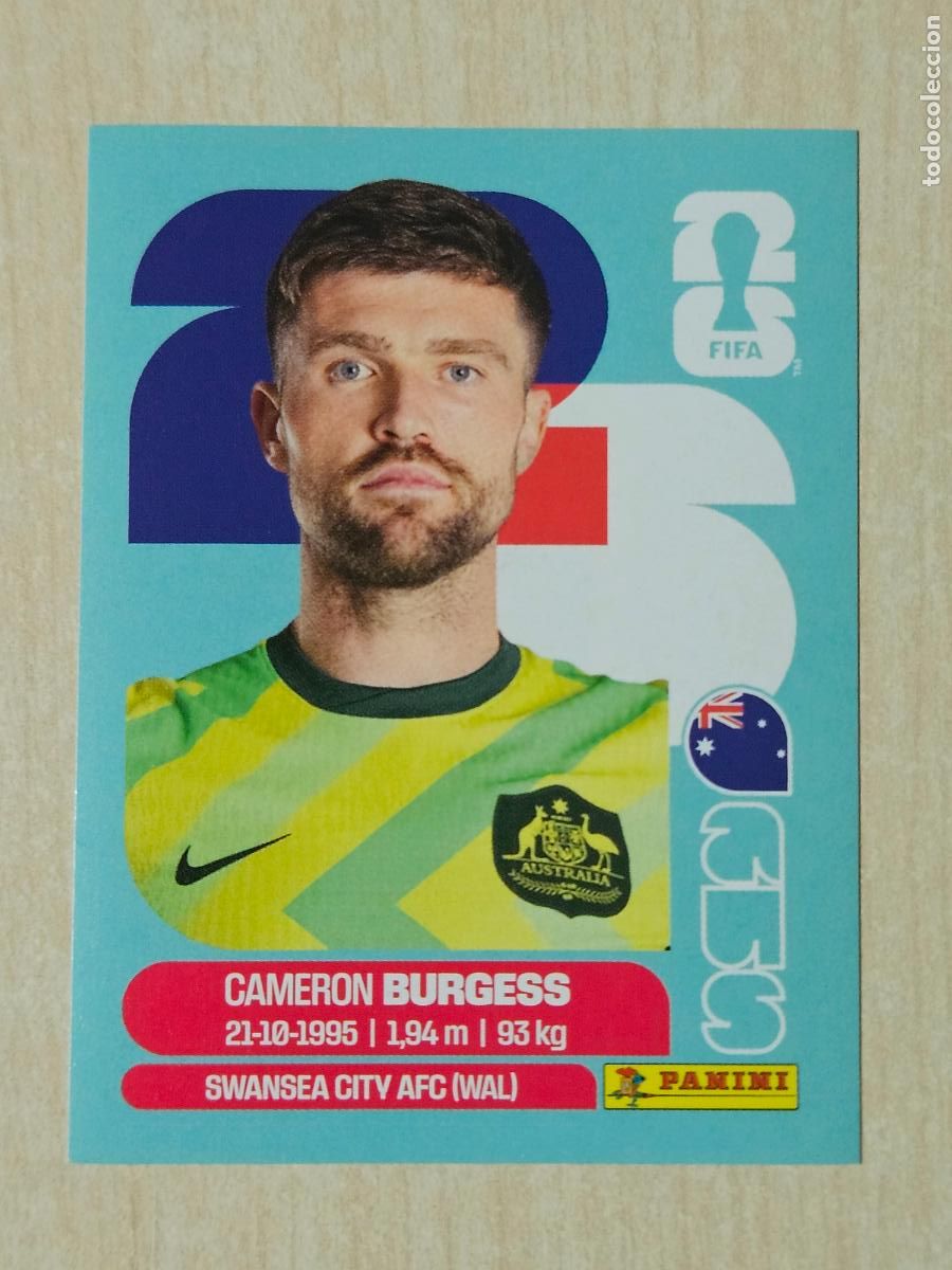 Cromos de f&uacute;tbol: CROMO AUS8 AUS 8 CAMERON BURGESS AUSTRALIA - MUNDIAL FIFA WORLD CUP 2026 STICKER PANINI SIN PEGAR