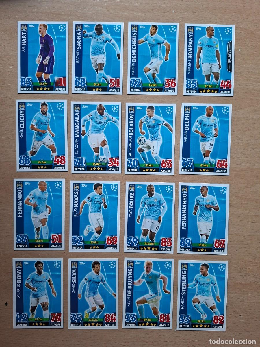 Cromos de f&uacute;tbol: LOTE 16 CROMOS MANCHESTER CITY TOPPS MATCH ATTAX CHAMPIONS 2015 2016 15 16 JESUS NAVAS DAVID SILVA