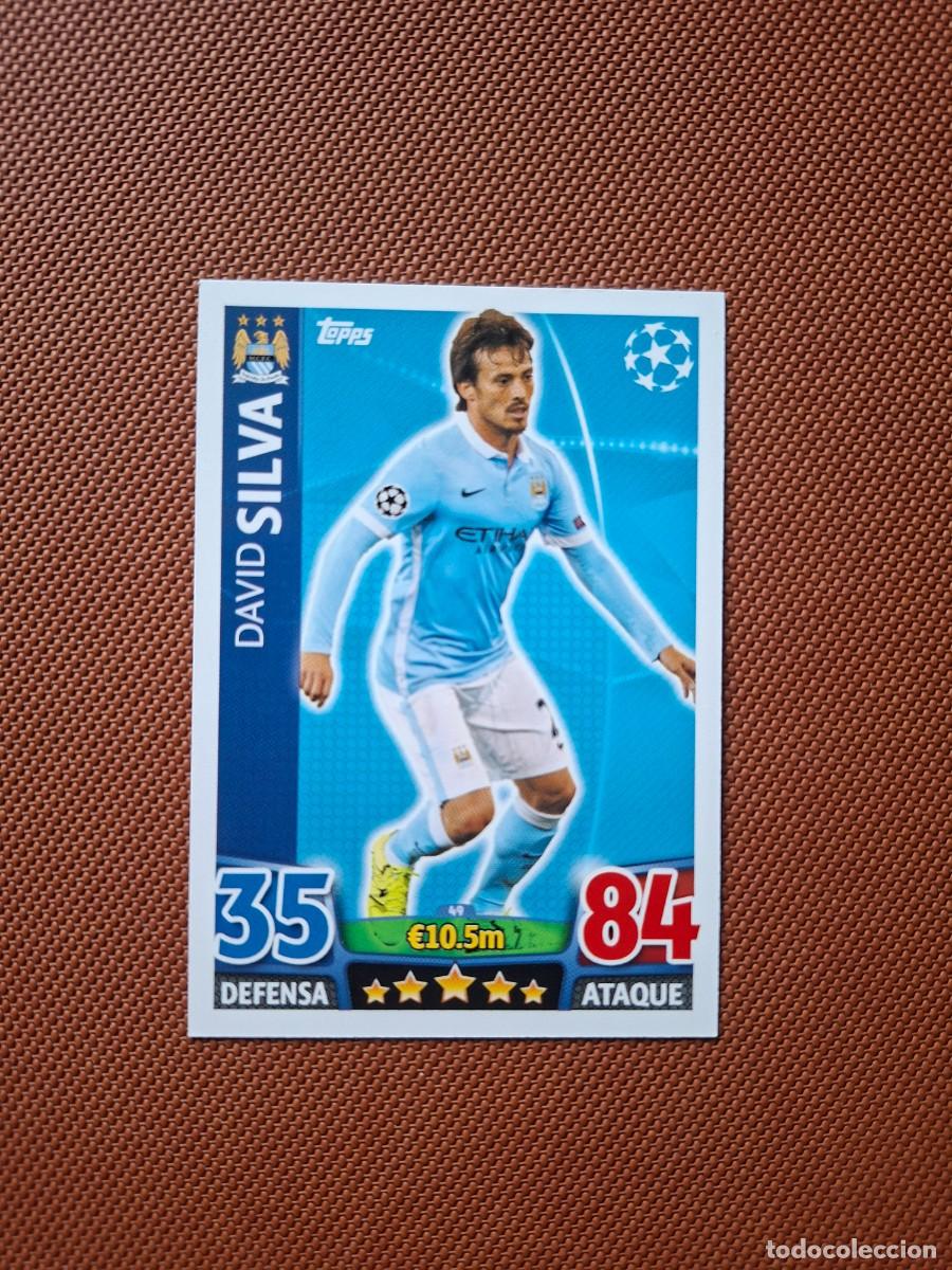 Cromos de f&uacute;tbol: 49 DAVID SILVA MANCHESTER CITY MANCHESTER CITY TOPPS MATCH ATTAX CHAMPIONS 2015 2016 15 16
