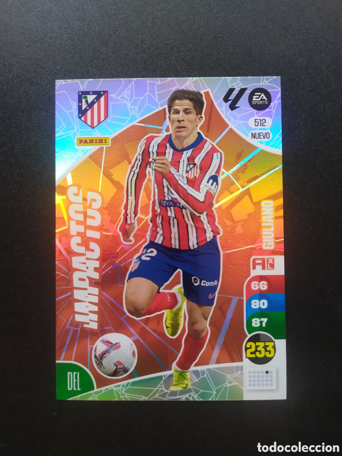 Cromos de f&uacute;tbol: Adrenalyn 2024 2025 24 25 panini Giuliano nuevo impactos n&deg; 512 Atl&eacute;tico Madrid