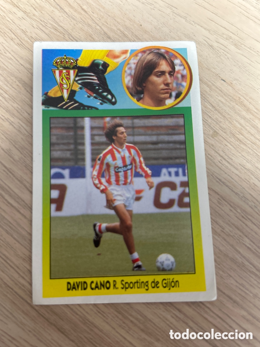 Cromos de f&uacute;tbol: DAVID CANO SPORTING GIJON COLOCA ADHESIVO LIGA ESTE 1993 1994 93 94 NUNCA PEGADO SIN PEGAR