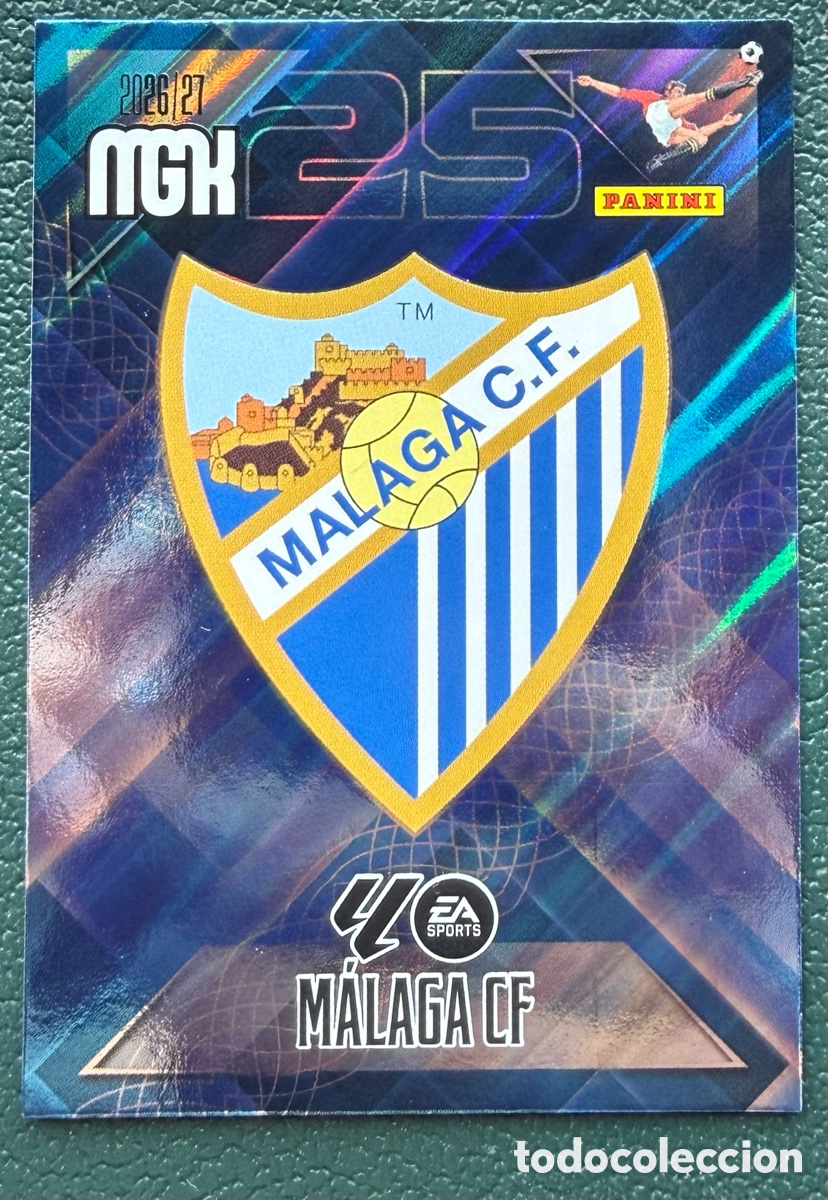 Cromos de f&uacute;tbol: 235 ESCUDO MALAGA CF FICHAS ALBUM MEGACRACKS 2026 2027 MGK 26 27