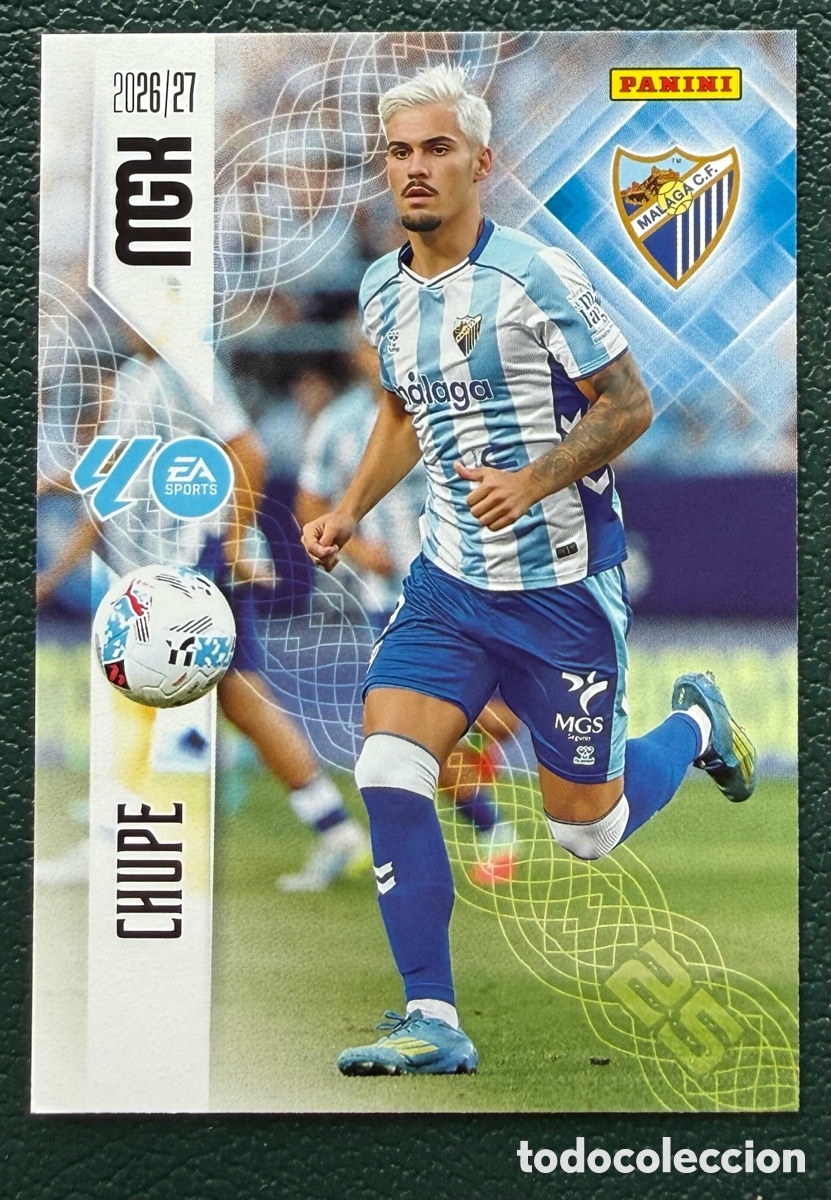 Cromos de f&uacute;tbol: 252 CHUPE MALAGA CF FICHAS ALBUM MEGACRACKS 2026 2027 MGK 26 27
