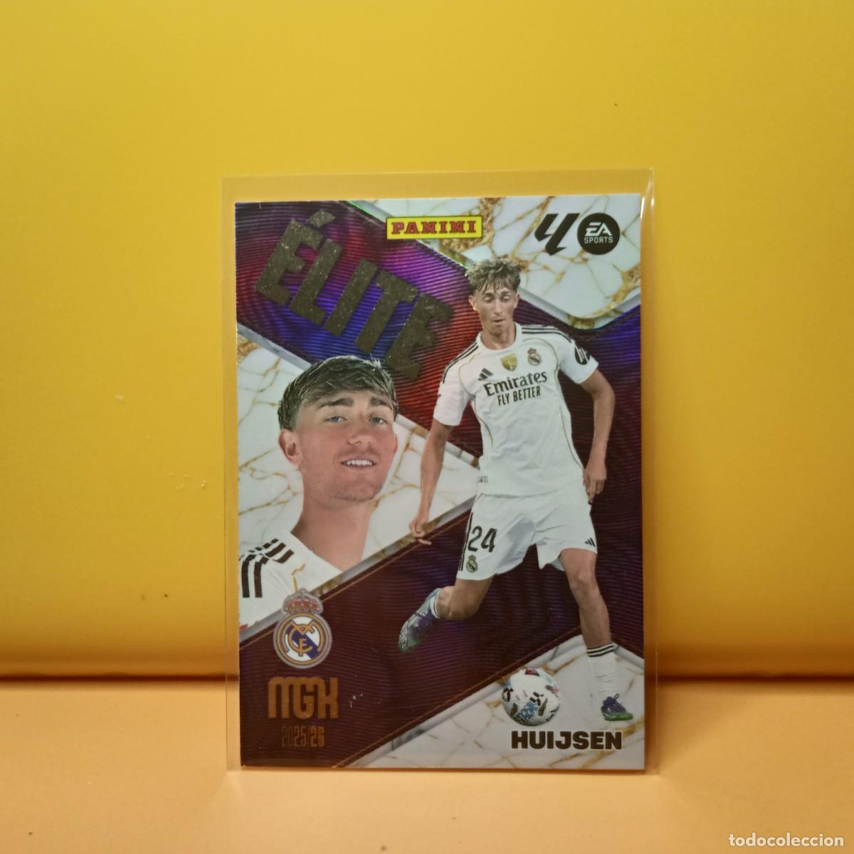 Cromos de f&uacute;tbol: MEGACRACKS 2025 2026 25 26 (&Eacute;LITE) REAL MADRID HUIJSEN 505 3&ordf; EDICI&Oacute;N