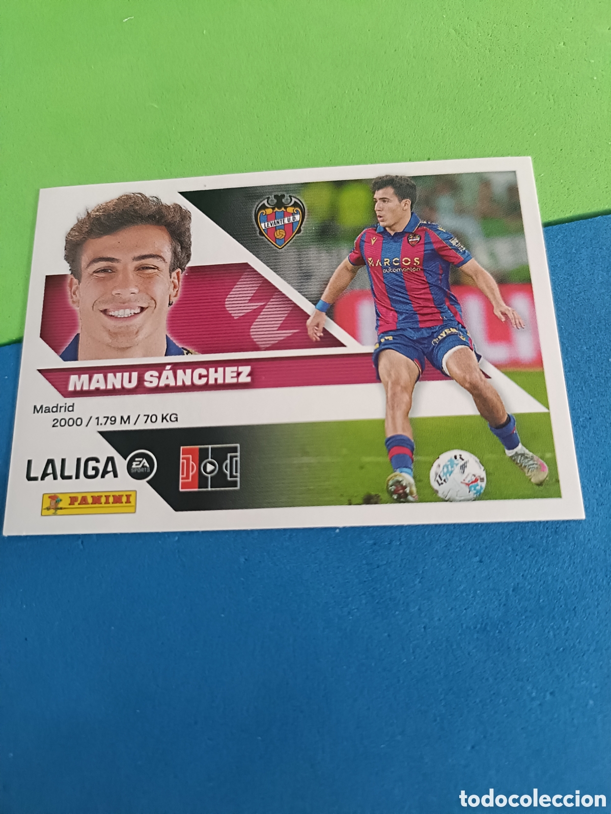 Cromos de f&uacute;tbol: Panini cromos stickers Liga este 2026 2027 26 27 - Levante 9 Manu S&aacute;nchez