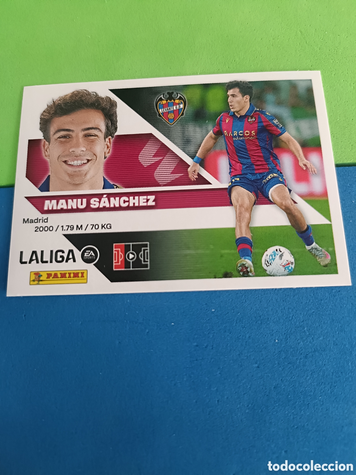 Cromos de f&uacute;tbol: Panini cromos stickers Liga este 2026 2027 26 27 - Levante 9 Manu S&aacute;nchez