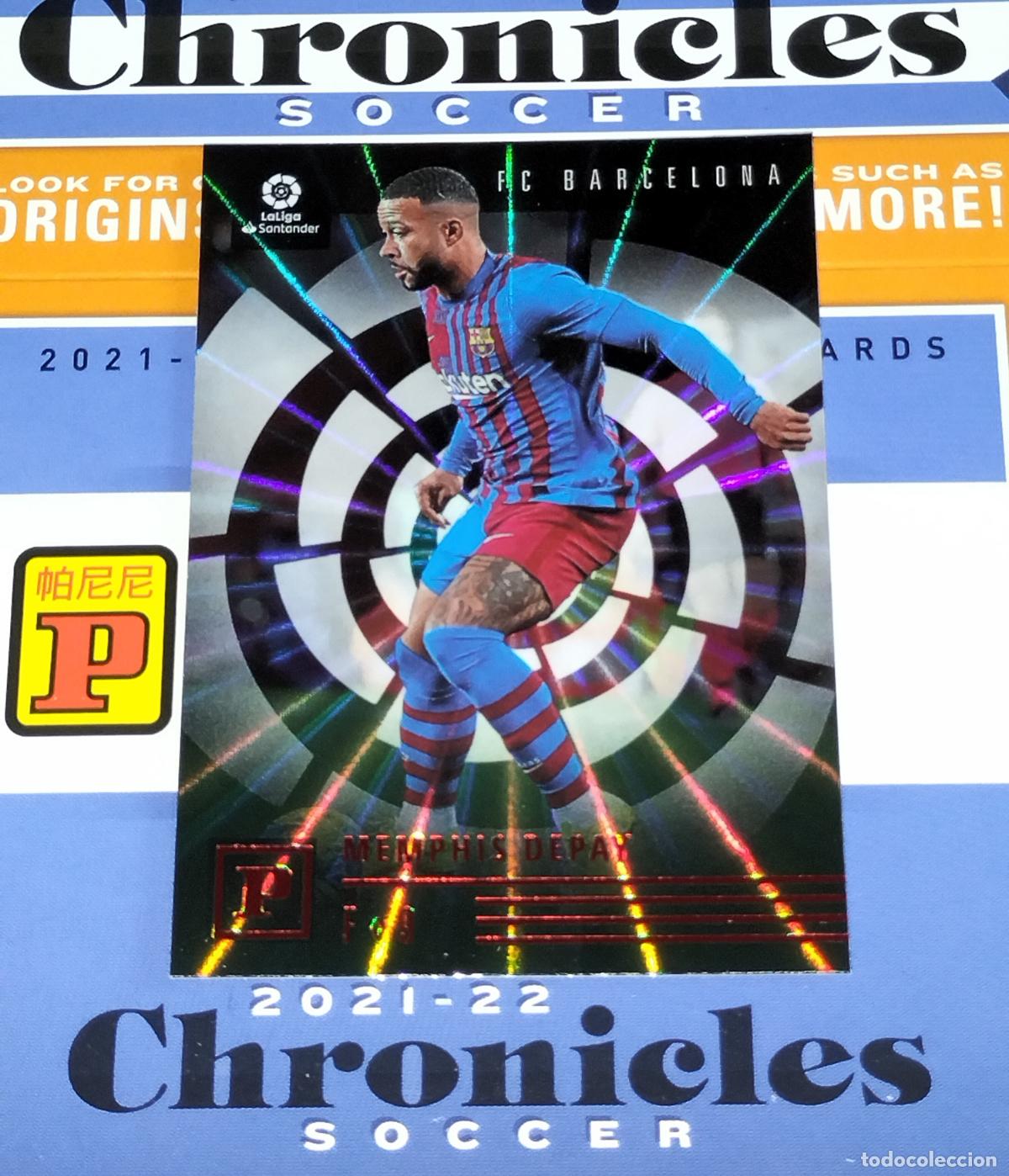 Cromos de f&uacute;tbol: N&ordm; 27 MEMPHIS DEPAY LASER FC BARCELONA CARD CHRONICLES LA LIGA SOCCER 2021 2022 21 22 PANINI