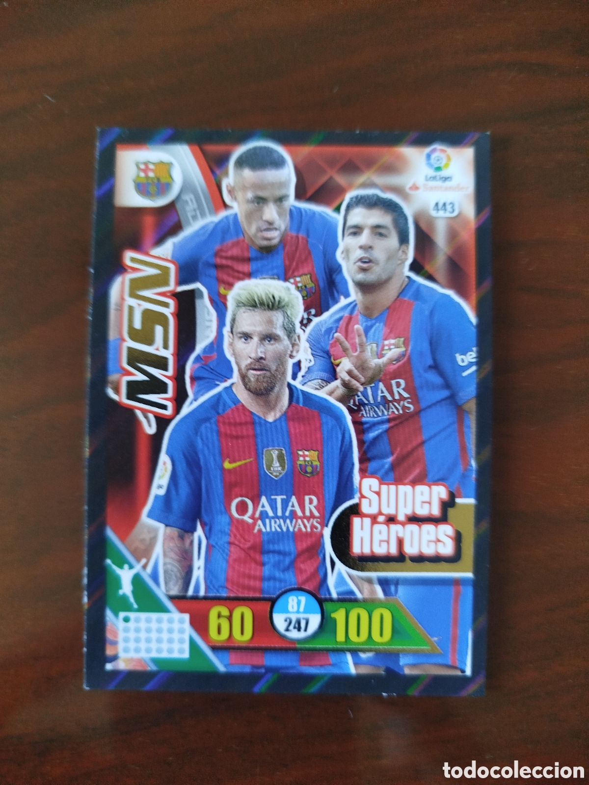 Figurine di Calcio: Adrenalyn 2016/17.F.C.BARCELONA.MESSI (SUPER H&Eacute;ROES.MSN).