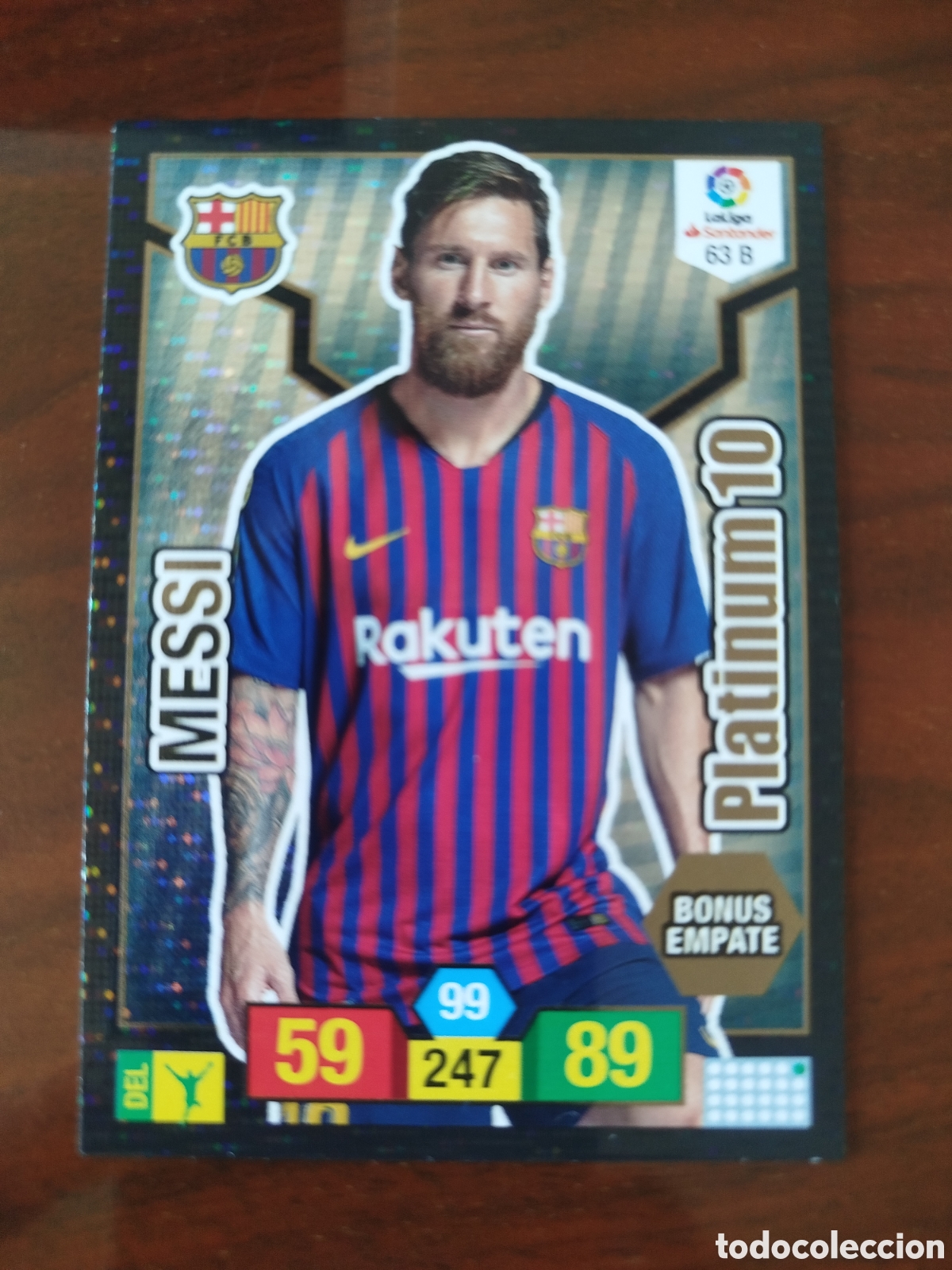 Cromos de f&uacute;tbol: Adrenalyn 2018/19.F.C.BARCELONA.MESSI (PLATINUM 10).