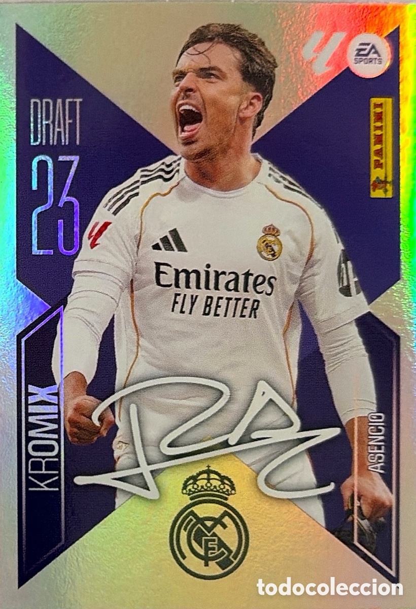 Cromos de f&uacute;tbol: 1.- Asencio -Draft 23 KROMIX - (R. MADRID) - COLECCIONES ESTE 2026/27 (PANINI)