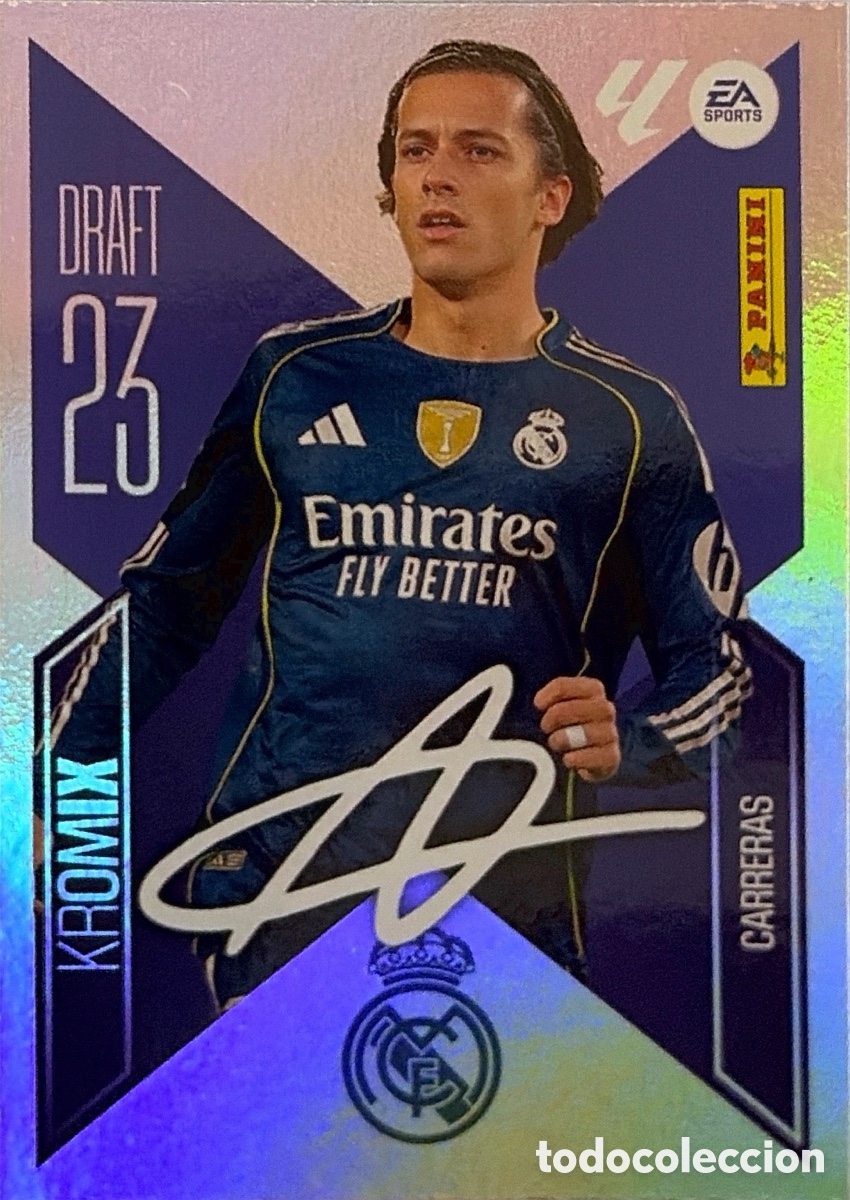 Cromos de f&uacute;tbol: 5.- Carreras -DRAFT 23 KROMIX- (R. MADRID) - COLECCIONES ESTE 2026/27 (PANINI)