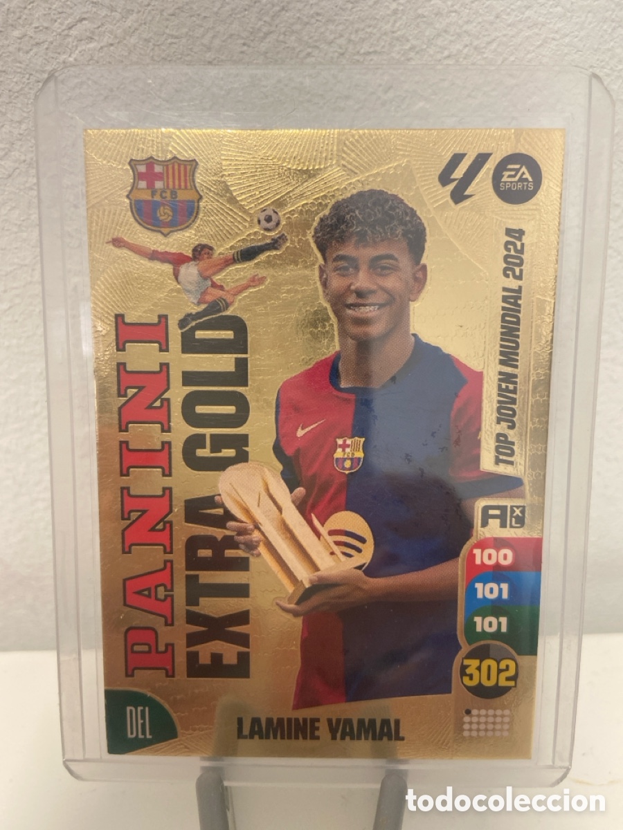 Cromos de f&uacute;tbol: Panini extra gold lamine Yamal