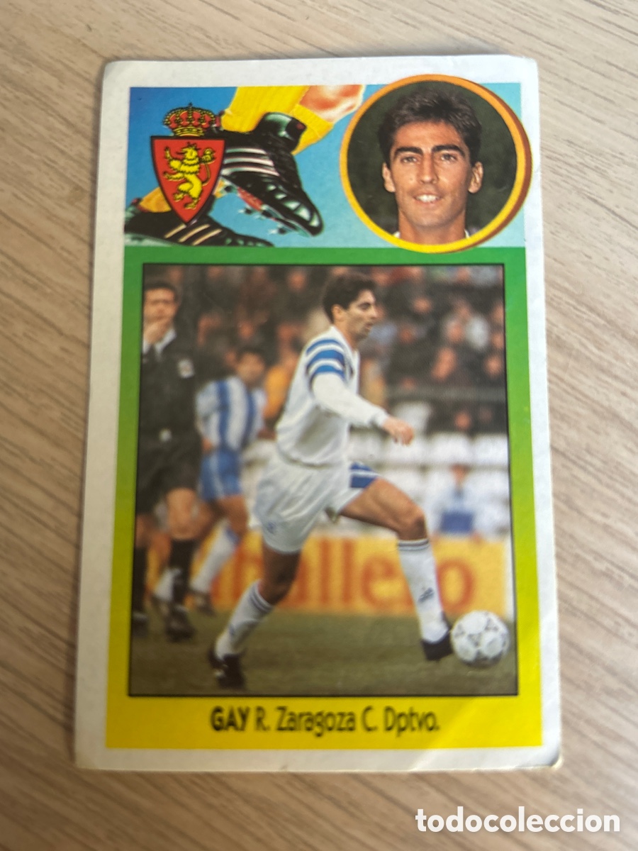 Cromos de f&uacute;tbol: GAY REAL ZARAGOZA ERROR CORTE TRASERA ADHESIVO LIGA ESTE 1993 1994 93 94 NUNCA PEGADO SIN PEGAR