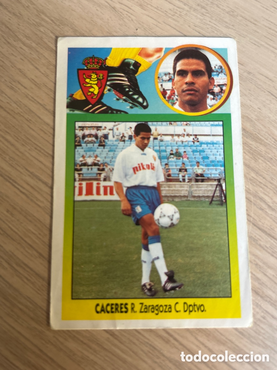 Cromos de f&uacute;tbol: CACERES REAL ZARAGOZA COLOCA ADHESIVO LIGA ESTE 1993 1994 93 94 NUNCA PEGADO SIN PEGAR