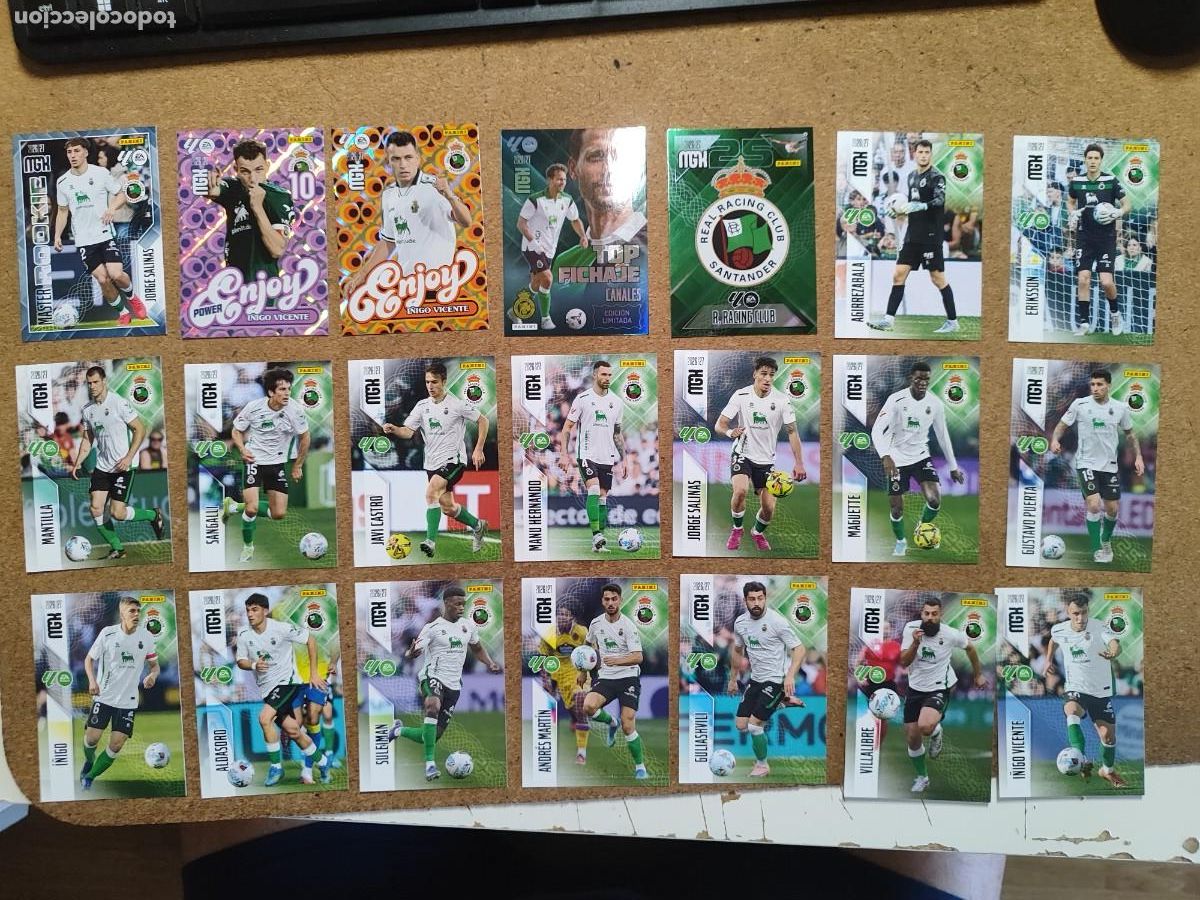 Football Stickers: MEGACRACKS 26/27 LOTE 21 CARTAS DEL RACING DE SANTANDER CON ESPECIALES # PANINI