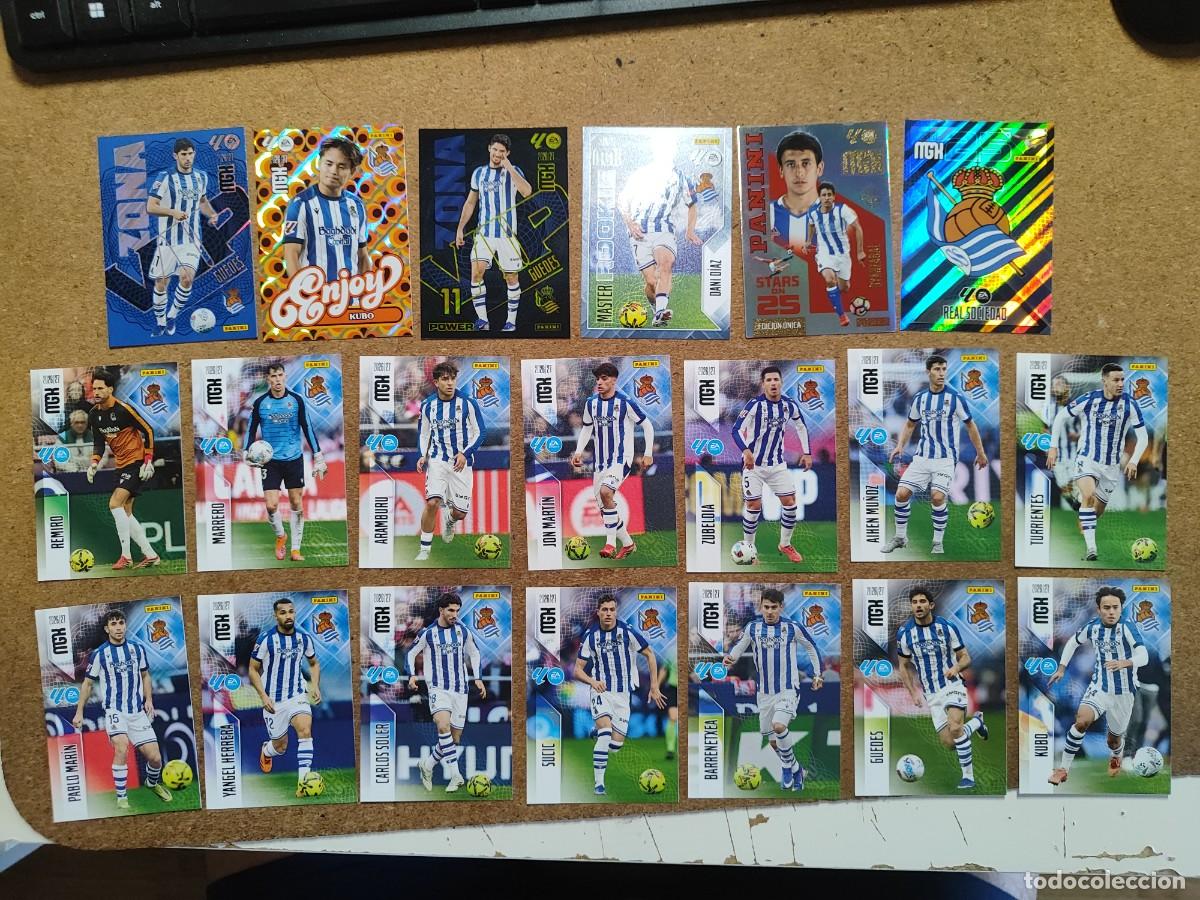 Football Stickers: MEGACRACKS 26/27 LOTE 20 CARTAS DE LA REAL SOCIEDAD CON ESPECIALES # PANINI