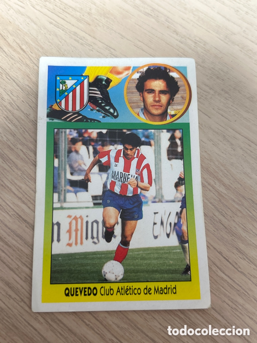 Cromos de f&uacute;tbol: QUEVEDO ATLETICO MADRID FICHAJE 3 ADHESIVO LIGA ESTE 1993 1994 93 94 NUNCA PEGADO SIN PEGAR