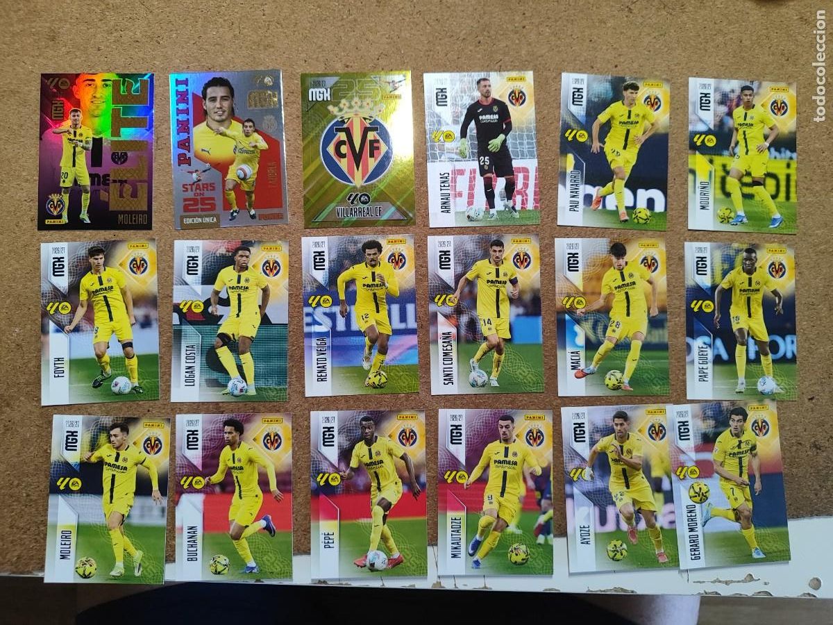 Football Stickers: MEGACRACKS 26/27 LOTE 18 CARTAS DEL VILLARREAL CON ESPECIALES # PANINI