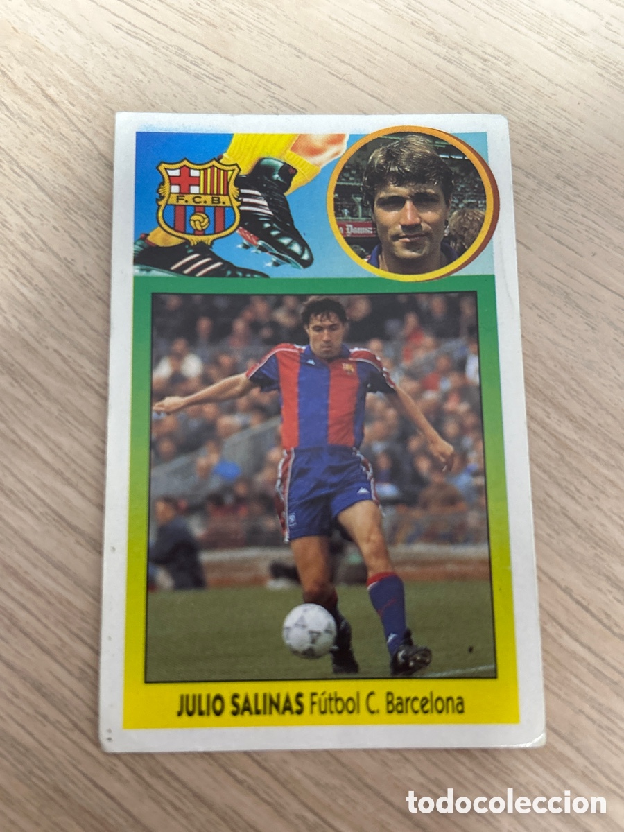 Cromos de f&uacute;tbol: JULIO SALINAS BARCELONA ADHESIVO LIGA ESTE 1993 1994 93 94 NUNCA PEGADO SIN PEGAR