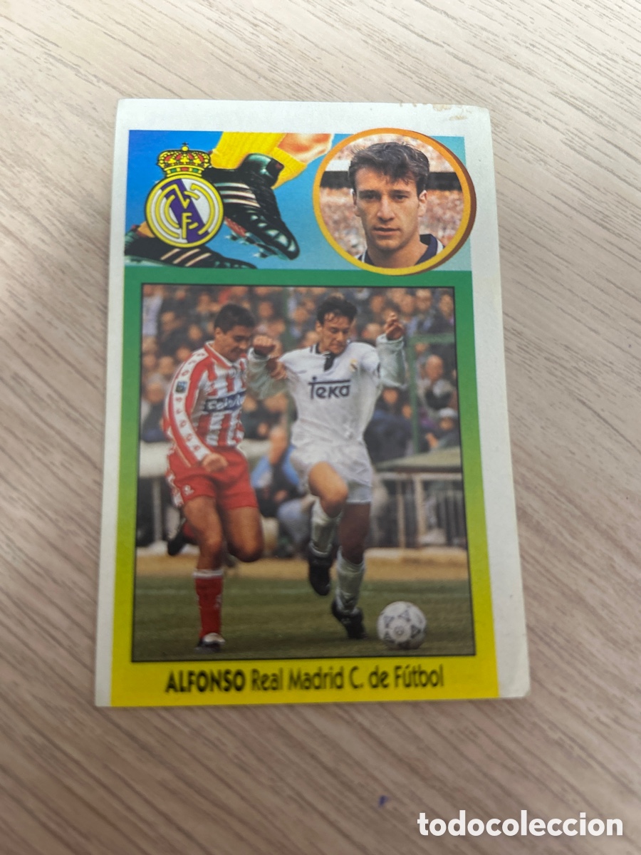 Fu&szlig;ball-Sticker: ALFONSO REAL MADRID ADHESIVO LIGA ESTE 1993 1994 93 94 NUNCA PEGADO SIN PEGAR