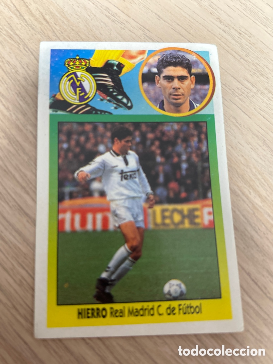 Cromos de f&uacute;tbol: HIERRO REAL MADRID ADHESIVO LIGA ESTE 1993 1994 93 94 NUNCA PEGADO SIN PEGAR