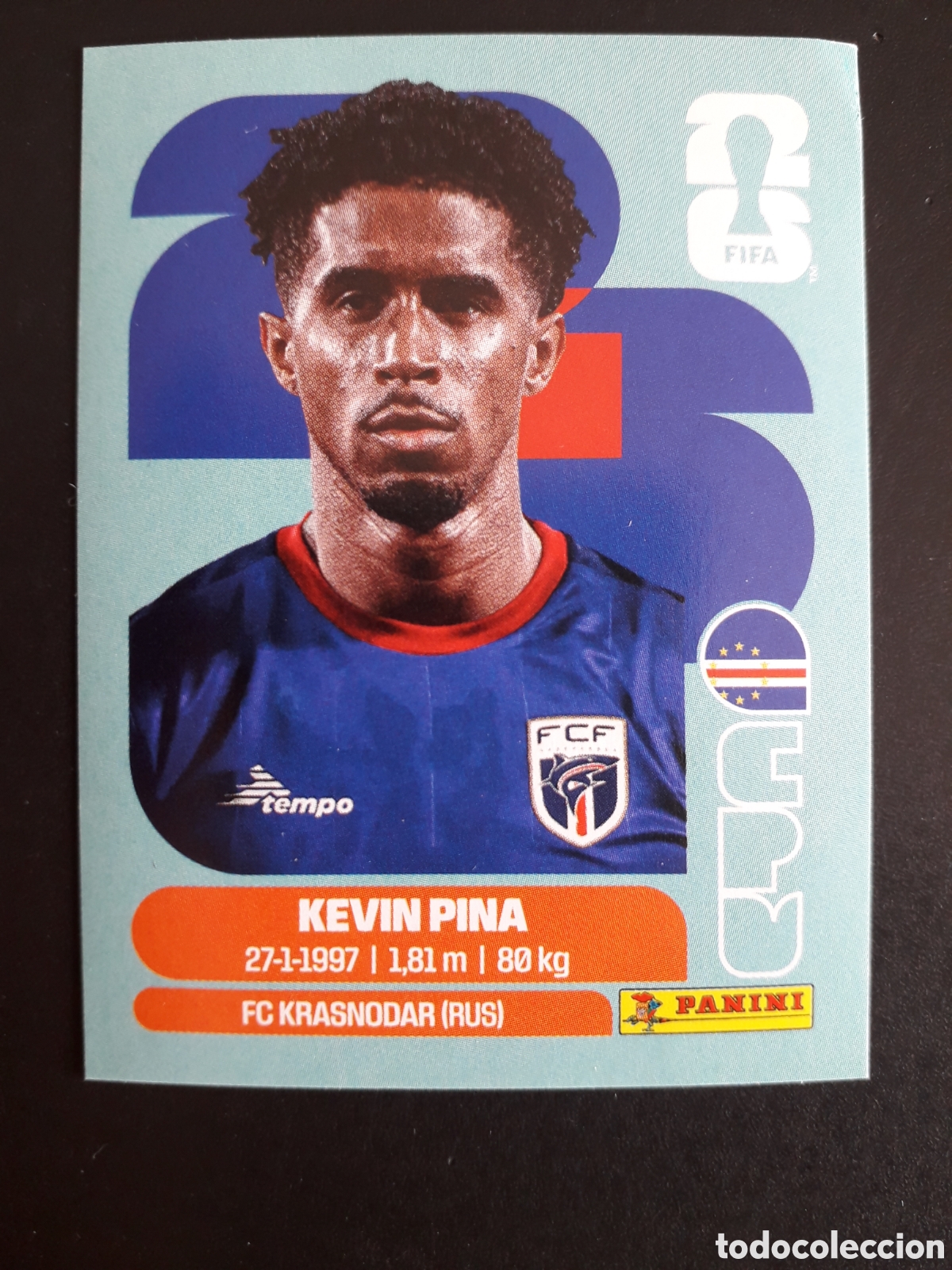 Cromos de f&uacute;tbol: KEVIN PINA CABO VERDE CPV 10 MUNDIAL F&Uacute;TBOL 2026 FIFA WORLD CUP PANINI SIN PEGAR PEDIDO M&Iacute;NIMO 3&euro;