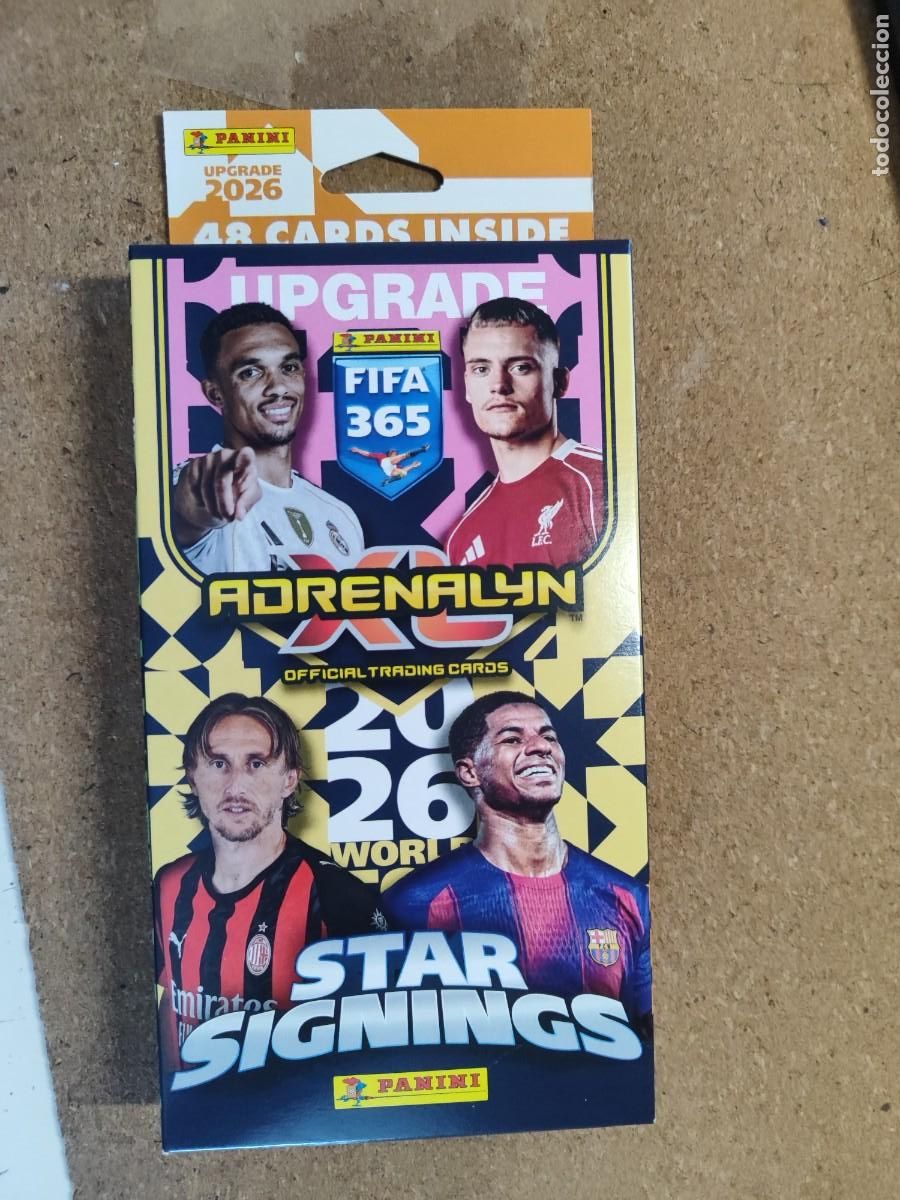 Cromos de f&uacute;tbol: ADRENALYN XL FIFA 365 2026 CAJA 48 CARDS + LIMITED EDITION STAR SIGNINGS PANINI
