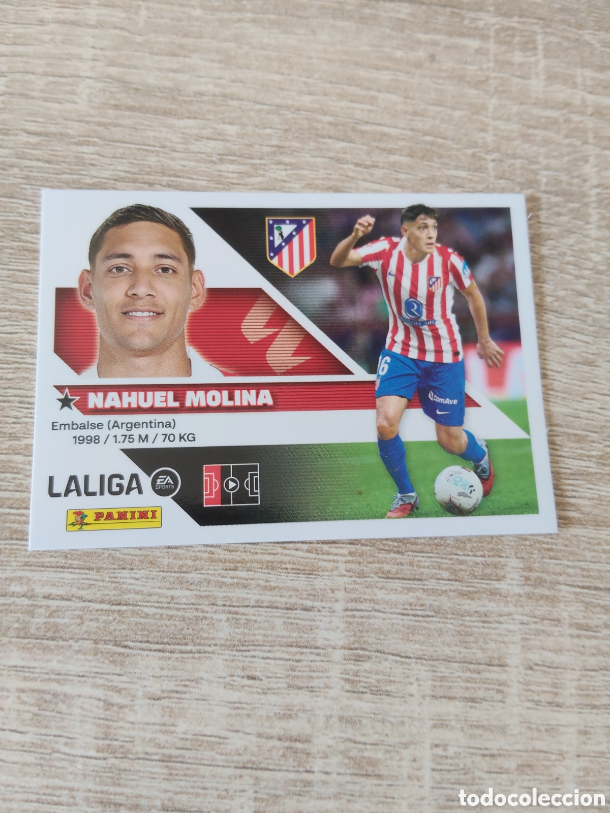 Cromos de f&uacute;tbol: Nahuel Molina Atl&eacute;tico de Madrid liga 2026 2027 26 27 ediciones este