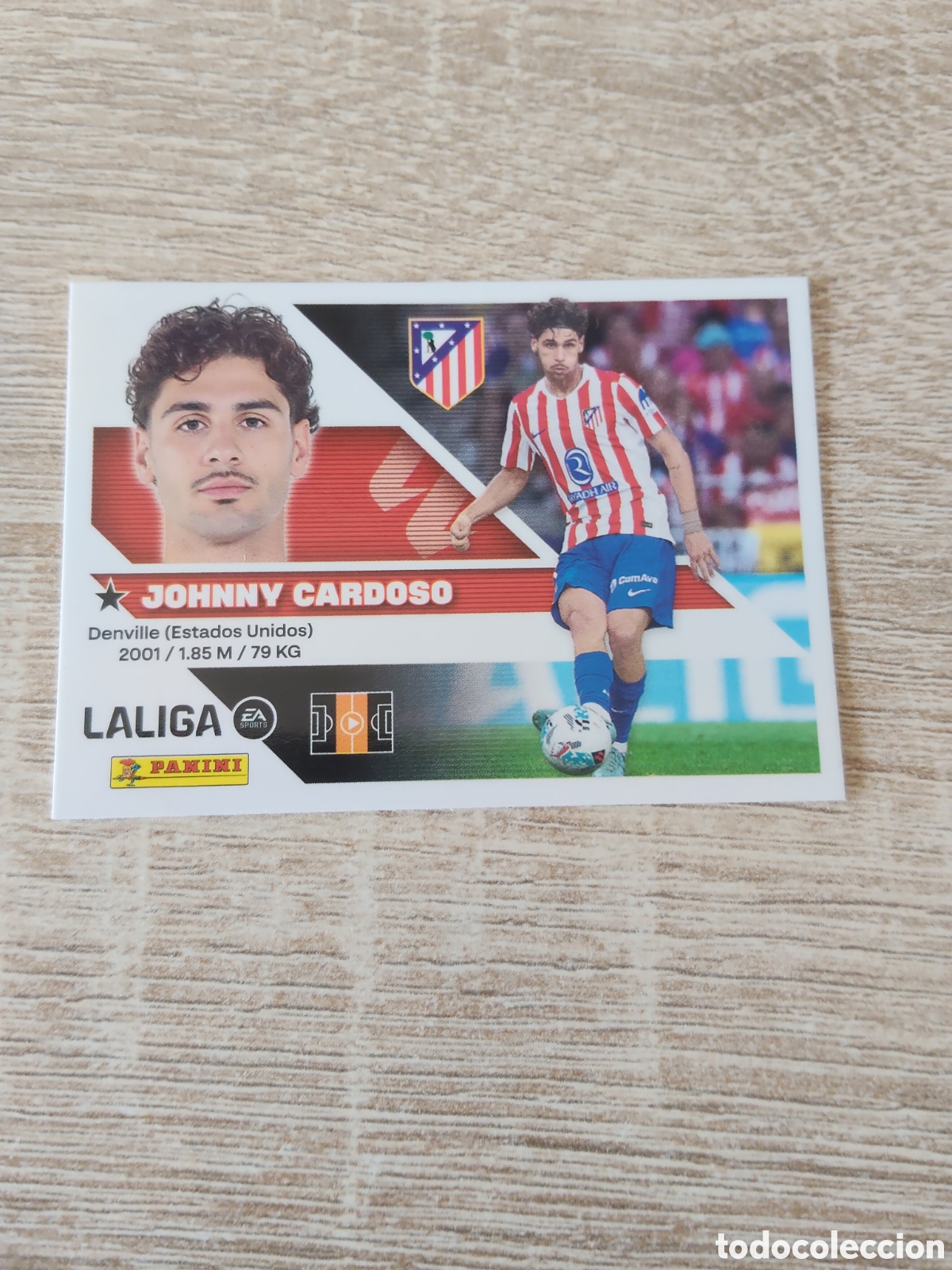 Cromos de f&uacute;tbol: Johnny Cardoso Atl&eacute;tico de Madrid liga 2026 2027 26 27 ediciones este