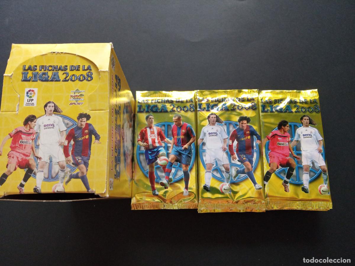 Football Stickers: CAJA COMPLETA 30 x SOBRES SIN ABRIR ⚽ MUNDICROMO &reg; 2007 2008 LIGA FUTBOL 07 08 MESSI ? BARCELONA