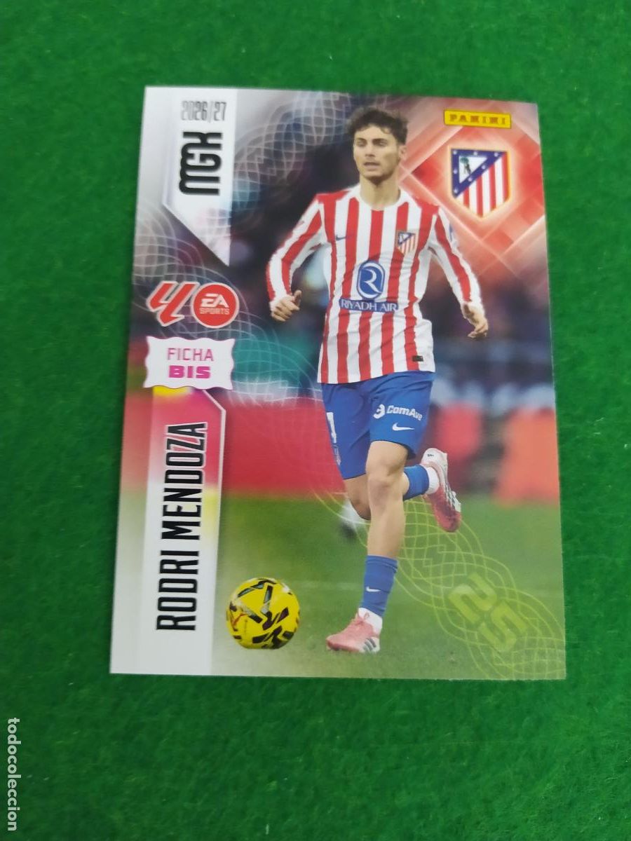 Cromos de f&uacute;tbol: MEGACRACKS 2026 2027 MGK 26 27 NUEVO - 2 EDICION BIS - ATLETICO DE MADRID N&ordm; 63BIS RODRI MENDOZA