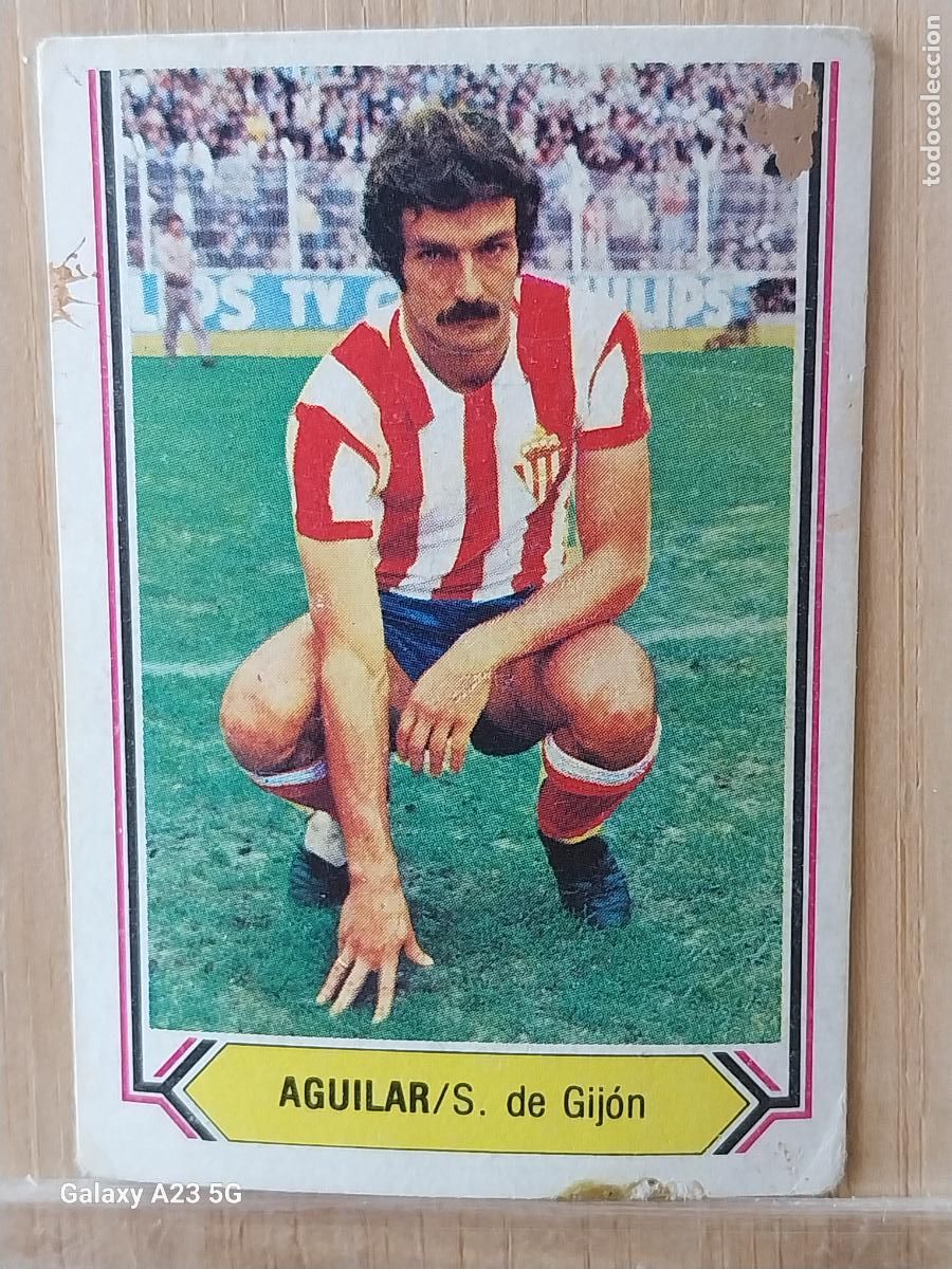 Cromos de f&uacute;tbol: AGUILAR SPORTING GIJON ED ESTE LIGA 1980 80 81 CROMO SIN PEGAR NUNCA ORIGINAL