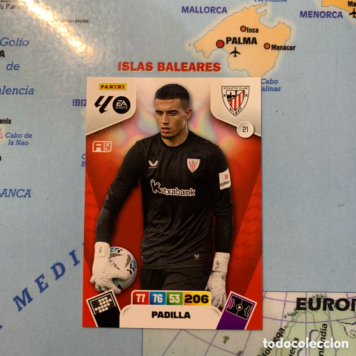 Cromos de f&uacute;tbol: Padilla n&uacute;mero 21 del Athletic de Bilbao cromo adrenalyn XL 25-26 2025-2026
