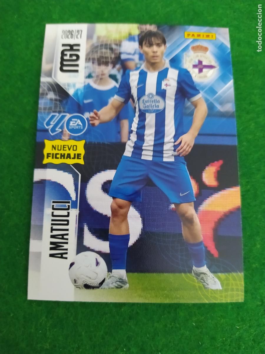 Cromos de f&uacute;tbol: MEGACRACKS 2026 2027 MGK 26 27 NUEVO - 2 EDICION NUEVO FICHAJE - N&ordm; 452 AMATUCCI DEPORTIVO A CORU&Ntilde;A