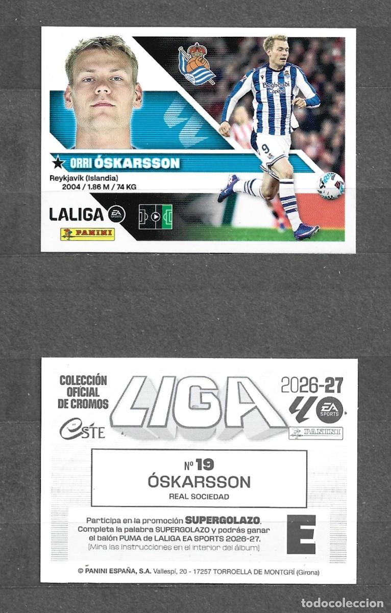 Fu&szlig;ball-Sticker: Liga este 26/27 - &Oacute;skarsson - N&ordm; 19 - Real Sociedad