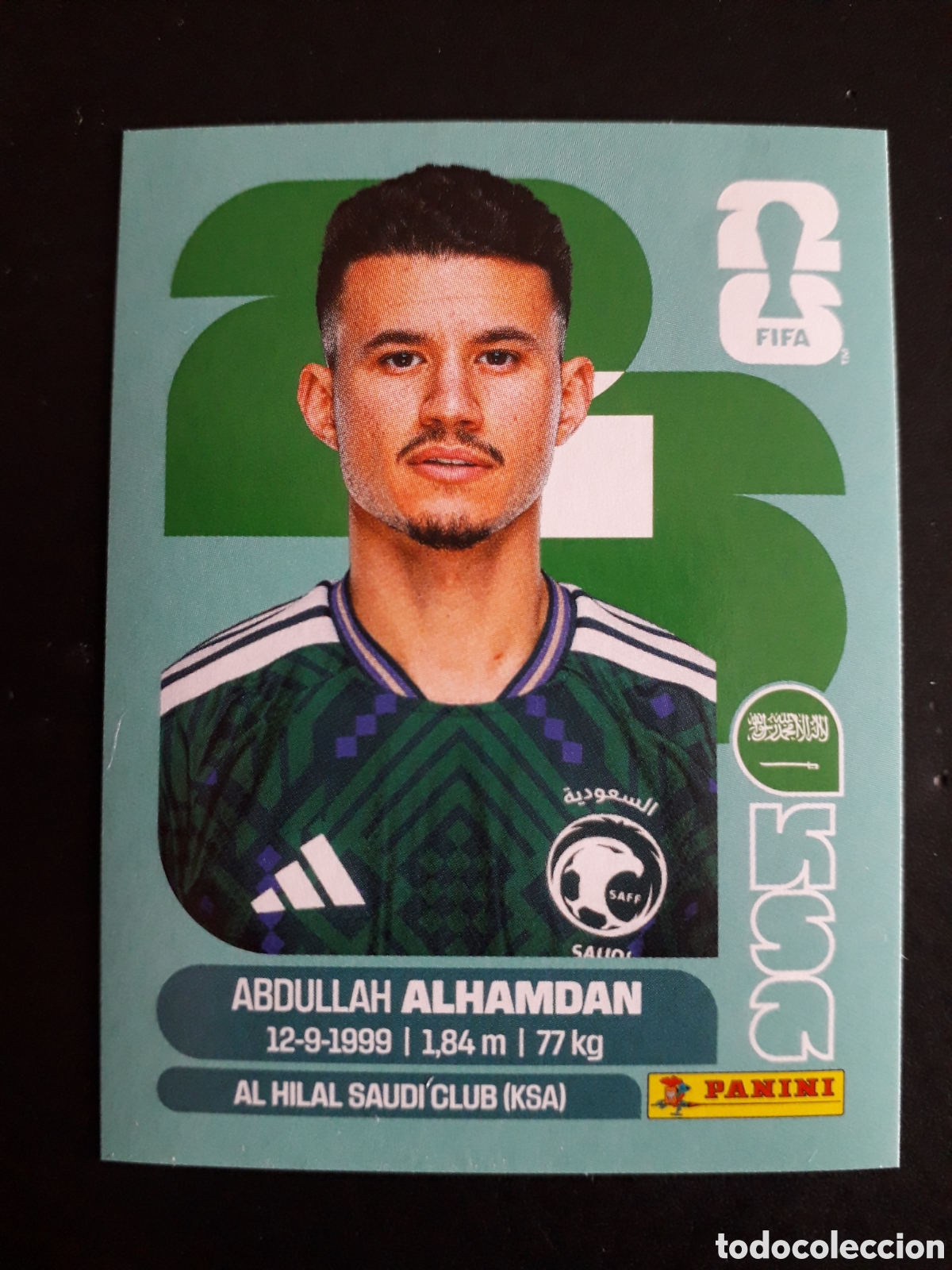 Cromos de f&uacute;tbol: ALHAMDAM ARABIA SAUD&Iacute; KSA 20 MUNDIAL F&Uacute;TBOL 2026 FIFA WORLD CUP PANINI SIN PEGAR PEDIDO M&Iacute;NIMO 3&euro;