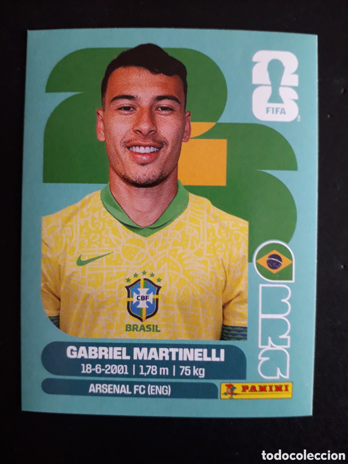 Cromos de f&uacute;tbol: GABRIEL MARTINELLI BRASIL BRA 18 MUNDIAL F&Uacute;TBOL 2026 FIFA WORLD CUP PANINI SIN PEG PEDIDO M&Iacute;NIMO 3&euro;