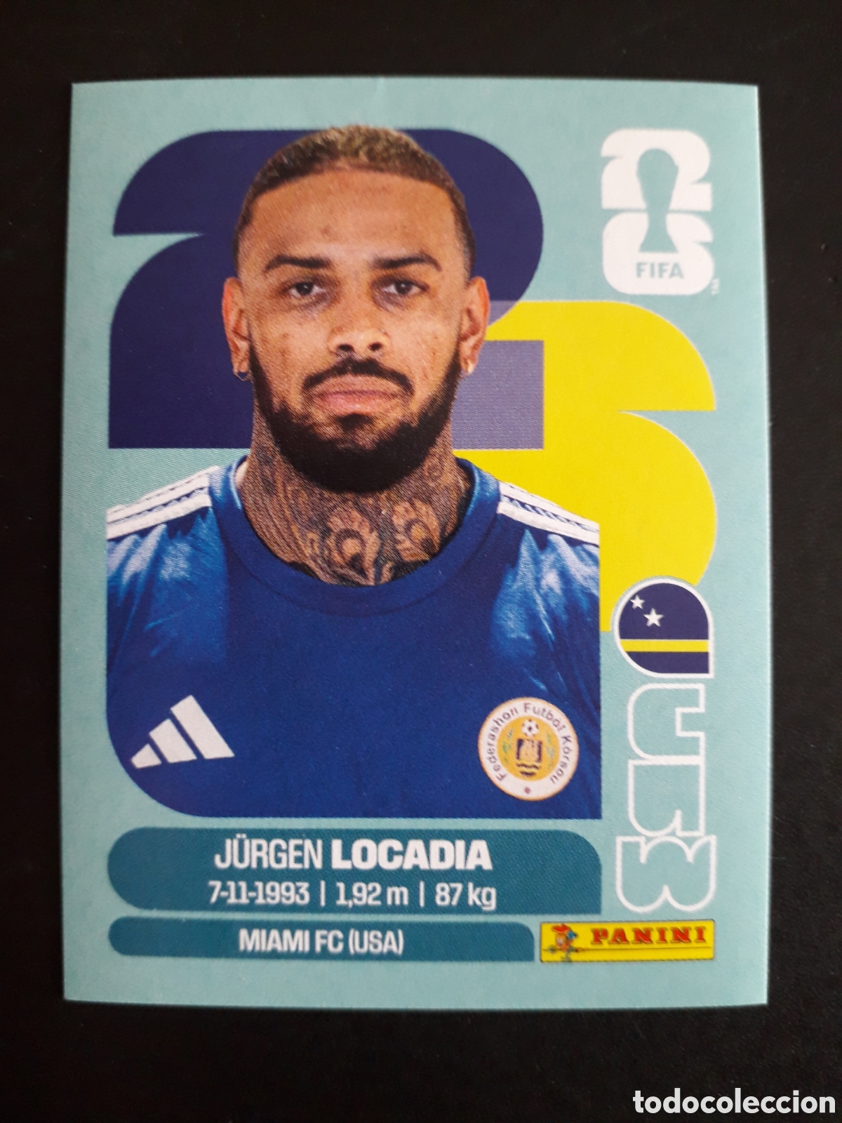Cromos de f&uacute;tbol: LOCADIA CURA&Ccedil;AO CUW 17 MUNDIAL F&Uacute;TBOL 2026 FIFA WORLD CUP PANINI SIN PEGAR PEDIDO M&Iacute;NIMO 3&euro;