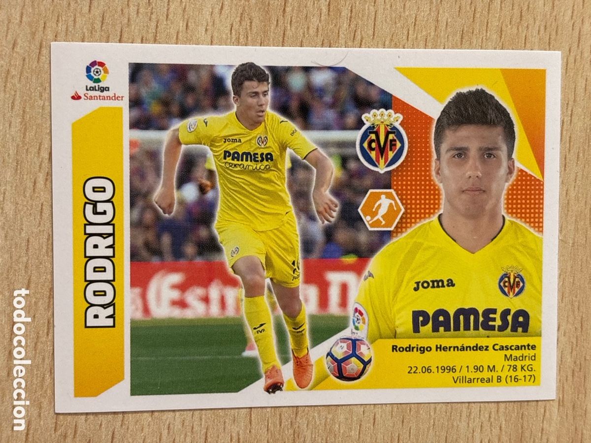 Cromos de f&uacute;tbol: # 10 A Rodrigo Villarreal CF Rookie Ediciones Este 2017-18 nuevo de sobre