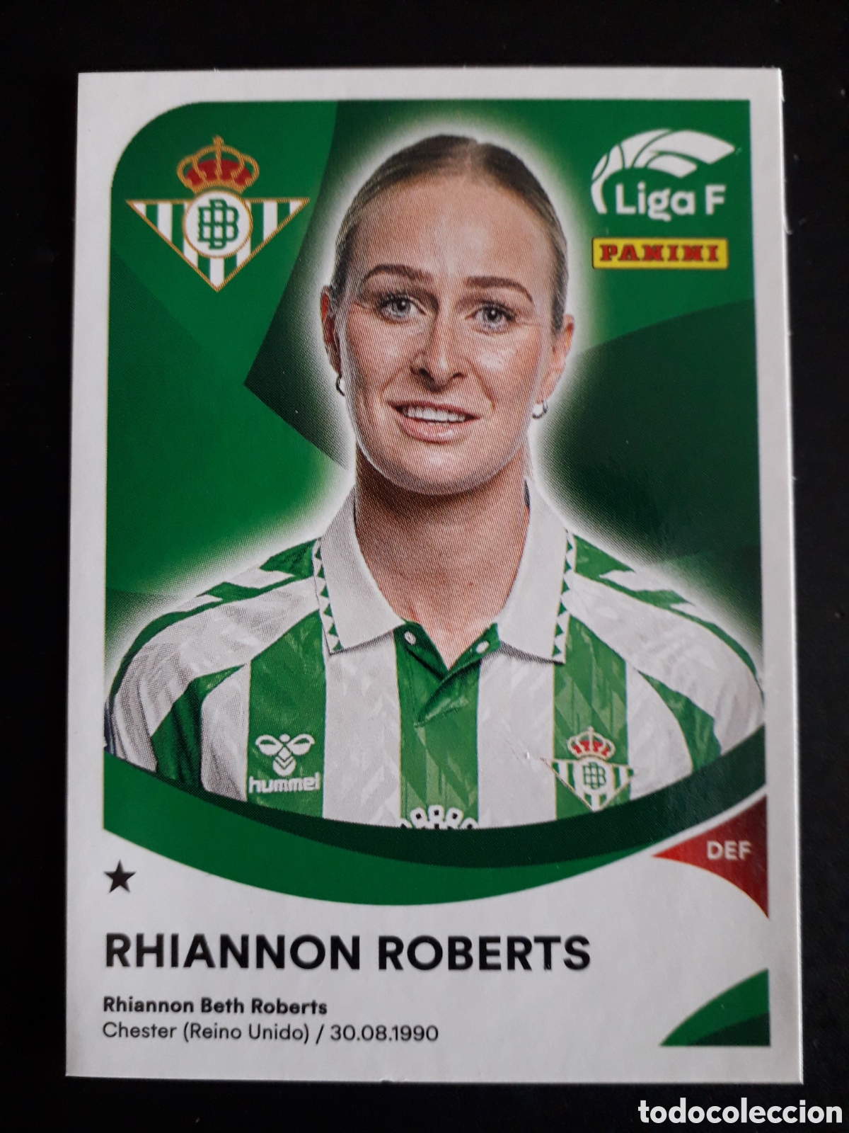 Cromos de f&uacute;tbol: RHIANNON ROBERTS BETIS N&deg; 69 LIGA F FEMENINA 2024 2025 24 25 PANINI PEDIDO M&Iacute;NIMO 3&euro;